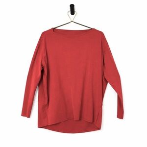 Lululemon Red Oversized Long Sleeve Top Relaxed Fit Large